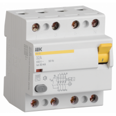 Выключатель дифференциальный (УЗО) ВД1-63 4п 50А 100мА тип A | MDV11-4-050-100 | IEK