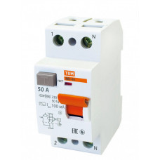 Выключатель дифференциальный (УЗО) ВД1-63 2п 50А 100мА тип AC | SQ0203-0014 | TDM
