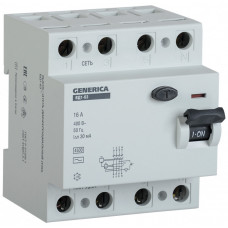 Выключатель дифференциальный (УЗО) ВД1-63 4п 40А 30мА тип AC GENERICA | MDV15-4-040-030 | IEK