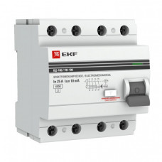 Выключатель дифференциальный (УЗО) ВД-100 4п 40А 100мА тип AC PROxima | elcb-4-40-100-em-pro | EKF