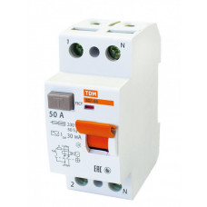 Выключатель дифференциальный (УЗО) ВД1-63 2п 50А 30мА тип AC | SQ0203-0016 | TDM