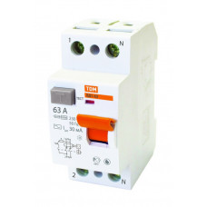 Выключатель дифференциальный (УЗО) ВД1-63 2п 63А 30мА тип AC | SQ0203-0019 | TDM